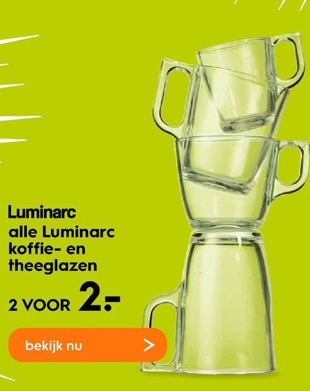 Luminarc   koffieglas, theeglas folder aanbieding bij  Blokker - details