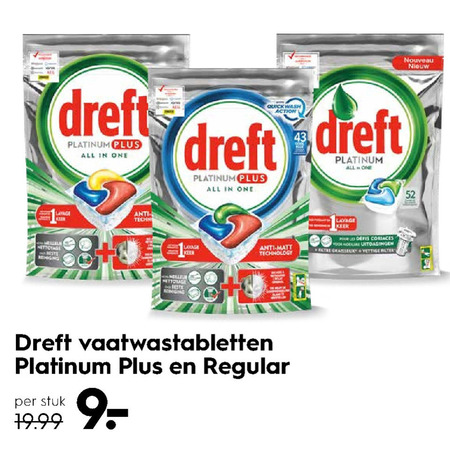 Dreft   vaatwasmiddel folder aanbieding bij  Blokker - details