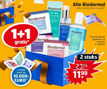 Biodermal   gezichtsreiniging, dagcreme folder aanbieding bij  Trekpleister - details