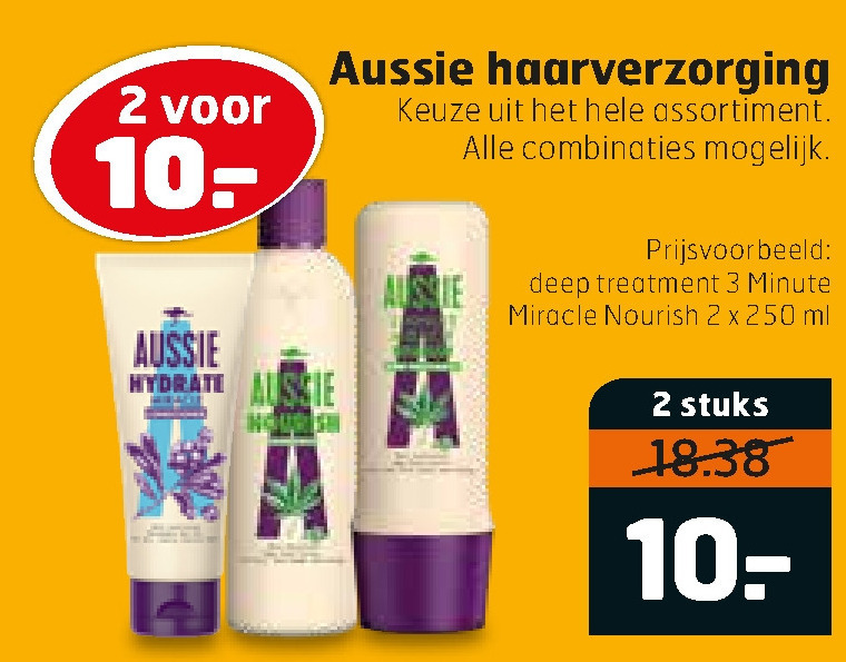 Aussie   haarverzorging, conditioner folder aanbieding bij  Trekpleister - details