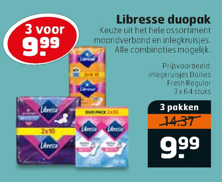 Libresse   inlegkruisjes, maandverband folder aanbieding bij  Trekpleister - details