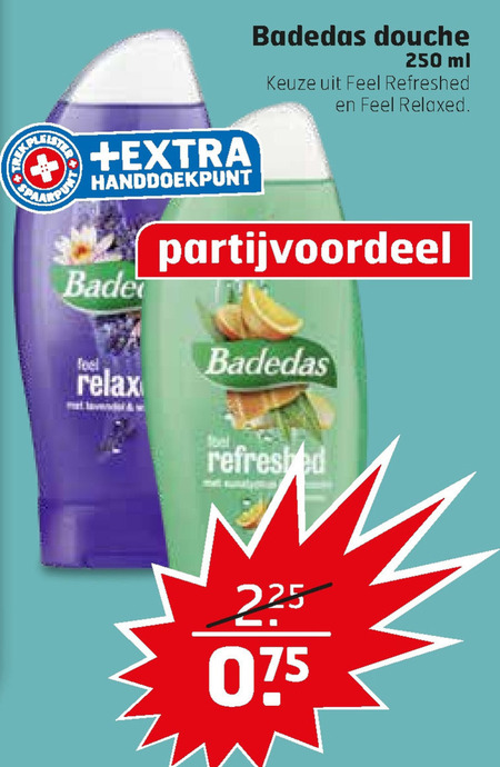 Badedas   douchegel folder aanbieding bij  Trekpleister - details