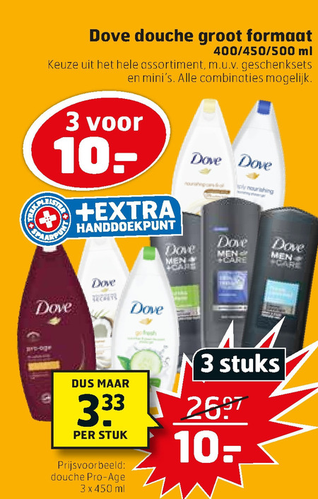 Dove   douchegel folder aanbieding bij  Trekpleister - details