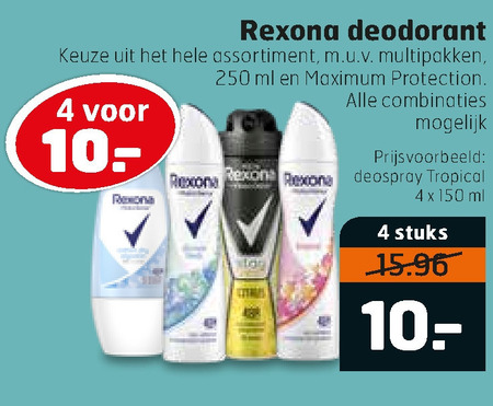 Rexona   deodorant folder aanbieding bij  Trekpleister - details