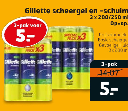 Gillette   scheerschuim, scheergel folder aanbieding bij  Trekpleister - details