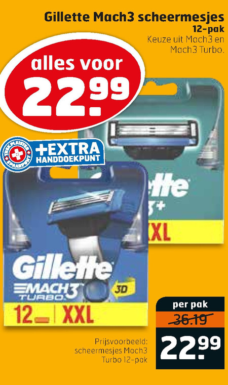 Gillette   scheermesjes folder aanbieding bij  Trekpleister - details