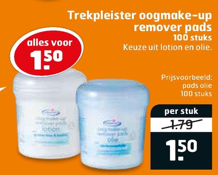 Trekpleister Huismerk   make-up remover folder aanbieding bij  Trekpleister - details