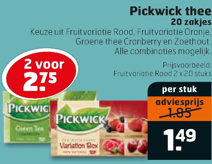 Pickwick   thee folder aanbieding bij  Trekpleister - details