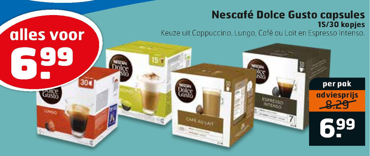 Nescafe   dolce gusto capsules folder aanbieding bij  Trekpleister - details