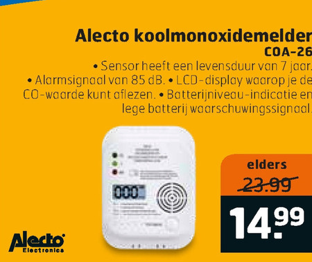 Alecto   koolmonoxidemelder folder aanbieding bij  Trekpleister - details