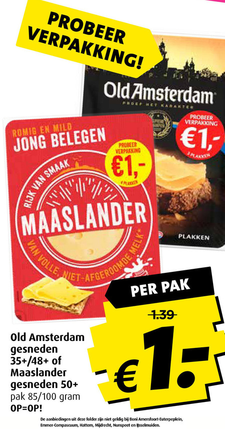 Old Amsterdam   kaasplakken folder aanbieding bij  Boni - details