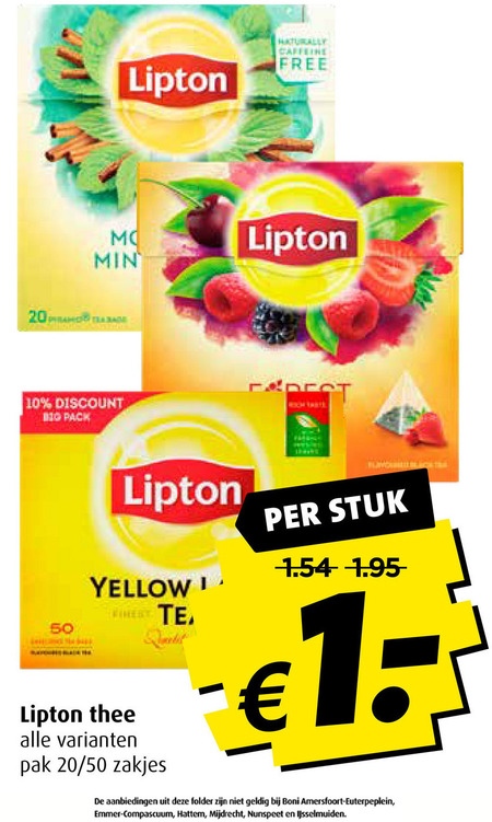 Lipton   thee folder aanbieding bij  Boni - details