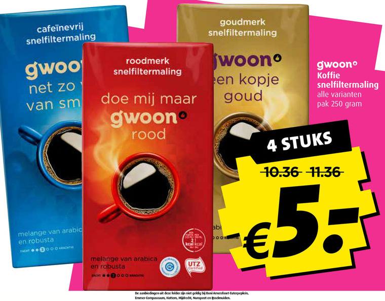 Gwoon   koffie folder aanbieding bij  Boni - details