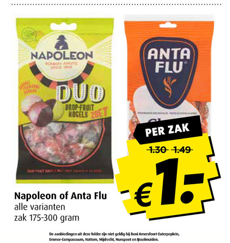 Napoleon   snoep folder aanbieding bij  Boni - details