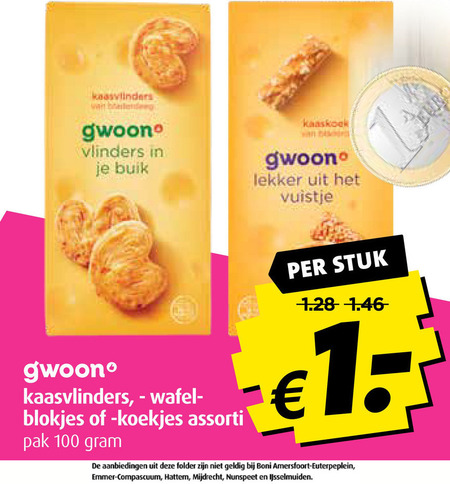 Gwoon   kaaszoutjes folder aanbieding bij  Boni - details