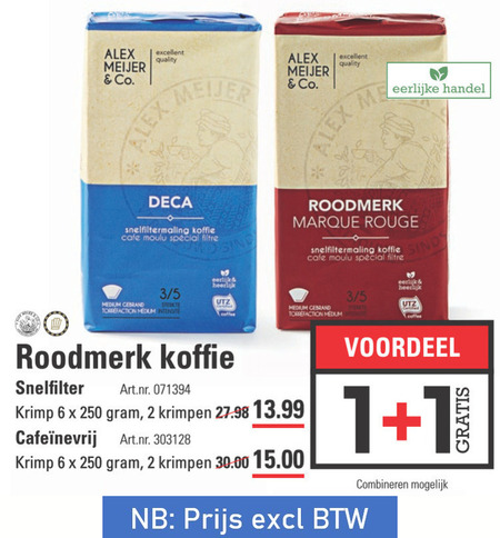 Alex Meijer   koffie folder aanbieding bij  Sligro - details