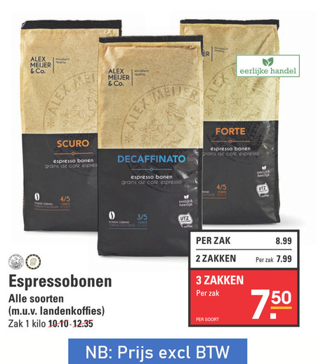 Alex Meijer   koffiebonen folder aanbieding bij  Sligro - details