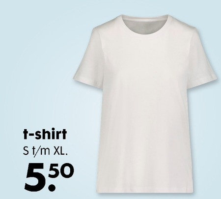 Hema huismerk   dames t-shirt folder aanbieding bij  Hema - details