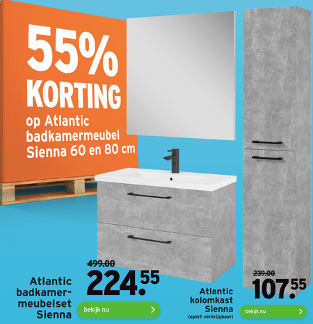 isolatie Labe Samenwerken met Atlantic badmeubel folder aanbieding bij Gamma - details