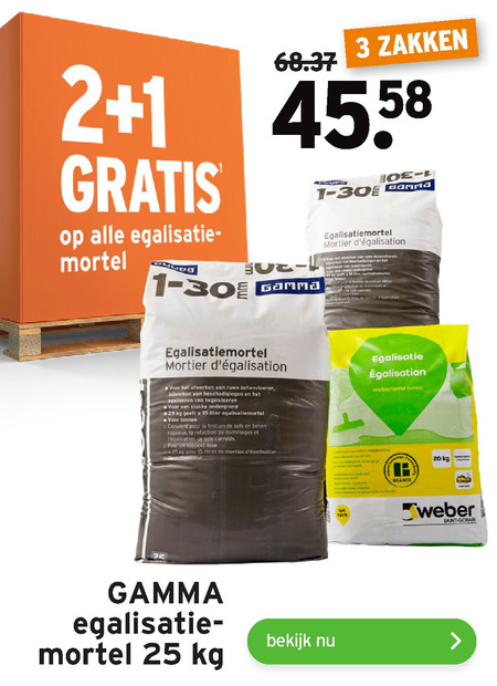 Gamma Huismerk   egalisatiemortel folder aanbieding bij  Gamma - details