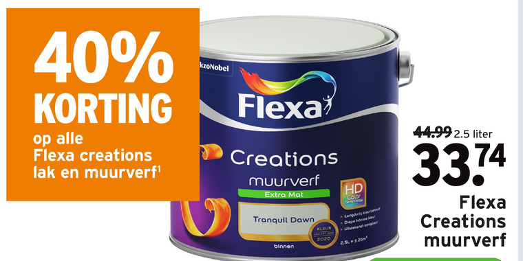 Flexa   lak, muurverf folder aanbieding bij  Gamma - details