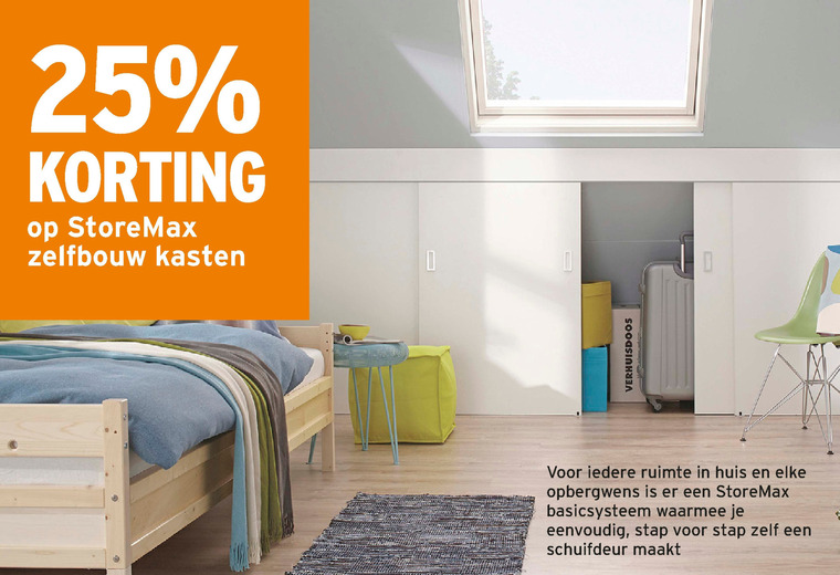 StoreMax   kastwandsysteem, schuifdeurrailsysteem folder aanbieding bij  Gamma - details