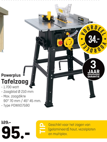 powerplus   tafelzaagmachine folder aanbieding bij  Hubo - details