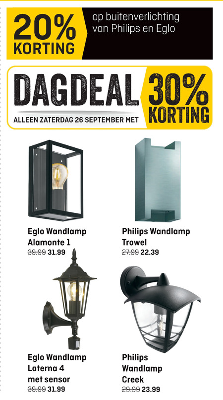 Ongemak dok bijnaam Philips buitenlamp folder aanbieding bij Hubo - details