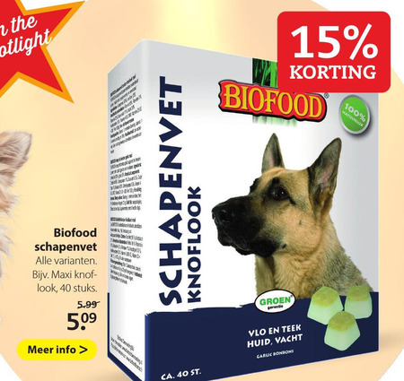 Biofood   hondensnacks folder aanbieding bij  Pets Place - details