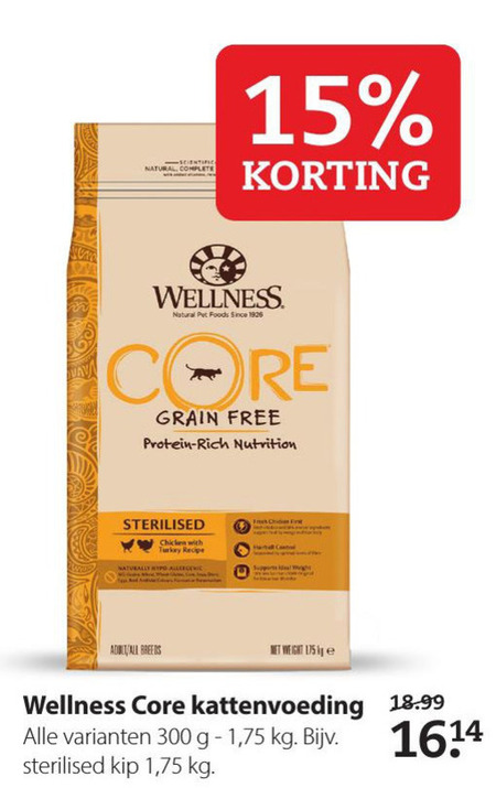 Wellness Core   kattenvoer folder aanbieding bij  Pets Place - details