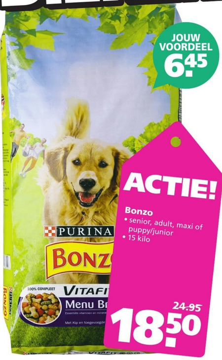 Bonzo   hondenvoer folder aanbieding bij  Ranzijn Tuin en Dier - details