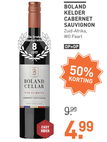 Boland Cellar   rode wijn folder aanbieding bij  Gall & Gall - details