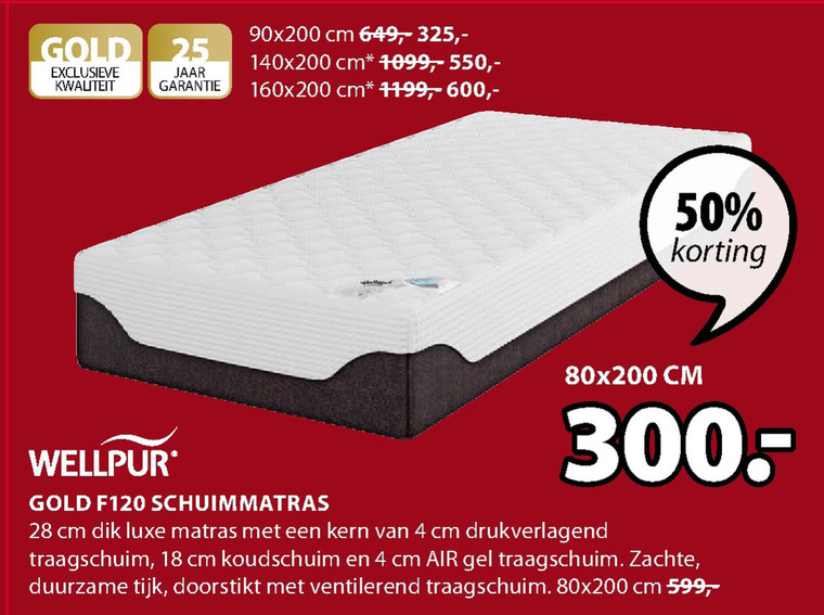 Wellpur   matras folder aanbieding bij  Jysk - details