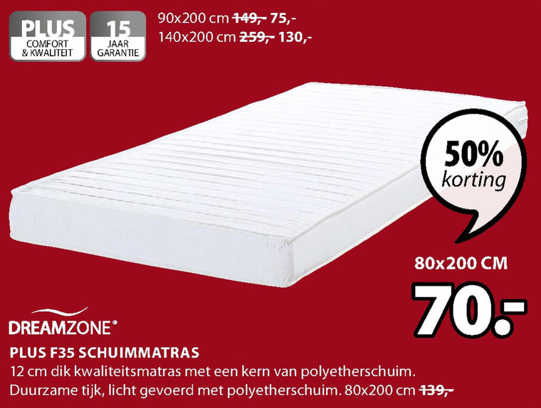 Dreamzone   matras folder aanbieding bij  Jysk - details