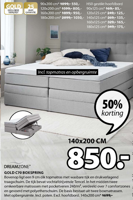 Dreamzone   boxspring folder aanbieding bij  Jysk - details