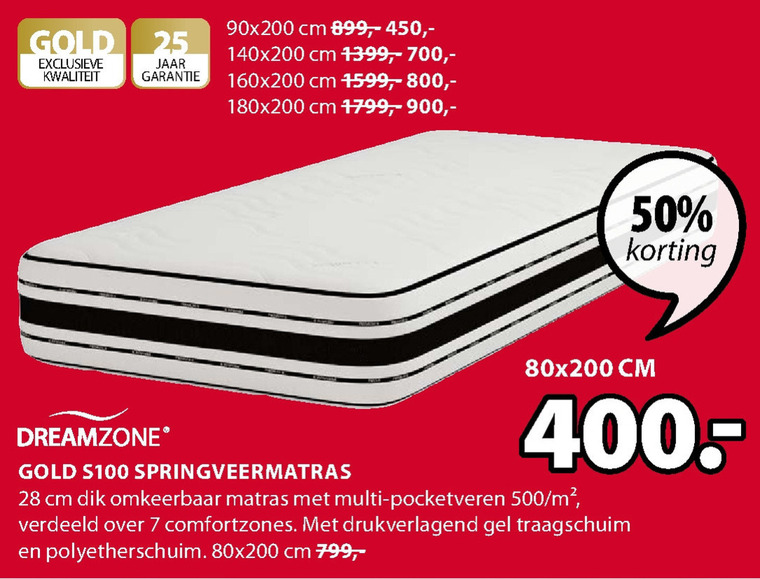 Dreamzone   matras folder aanbieding bij  Jysk - details