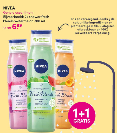 Nivea   douchegel, gezichtsreiniging folder aanbieding bij  DA - details