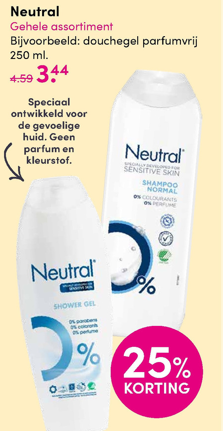 Neutral   douchegel, babyshampoo folder aanbieding bij  DA - details