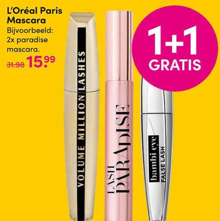 L Oreal   mascara folder aanbieding bij  DA - details