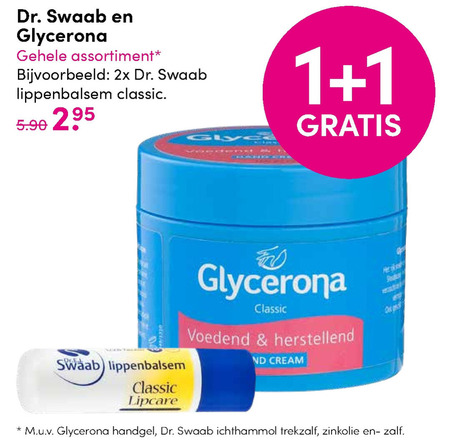 Dr Swaab   handcreme, lippenbalsem folder aanbieding bij  DA - details