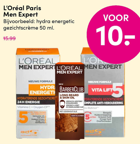 L Oreal Men Expert   heren gezichtsverzorging folder aanbieding bij  DA - details