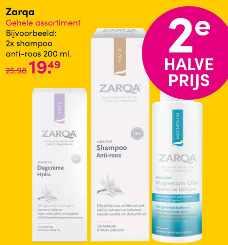 Zarqa   shampoo, dagcreme folder aanbieding bij  DA - details