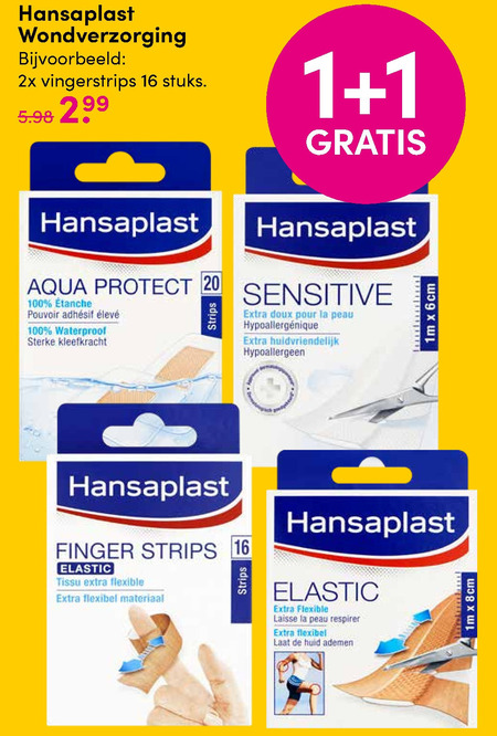 Hansaplast   pleister, vingerpleisters folder aanbieding bij  DA - details