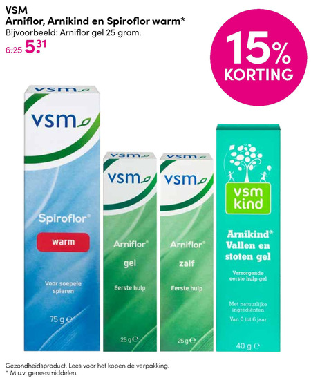 VSM   huidirritatie, spierbalsem folder aanbieding bij  DA - details