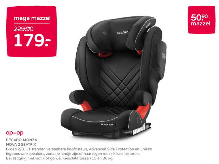 Recaro   autokinderzitje folder aanbieding bij  Prenatal - details