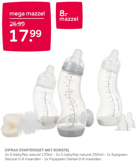 Difrax   flesspeen, babyflesje folder aanbieding bij  Prenatal - details