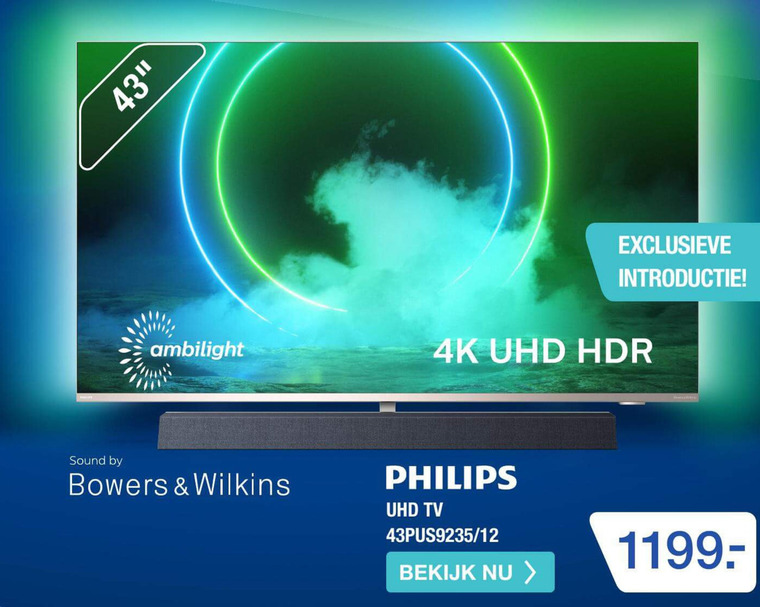 Philips   4k ultrahd televisies folder aanbieding bij  Electroworld - details