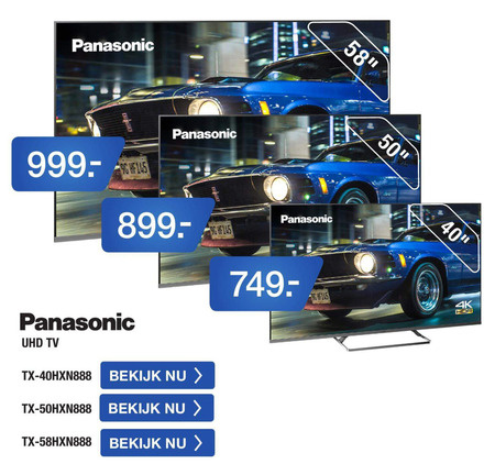 Panasonic   4k ultrahd televisies folder aanbieding bij  Electroworld - details