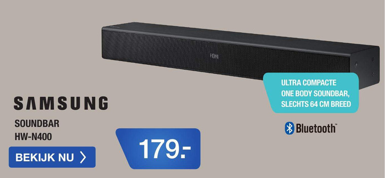 Samsung   soundbar folder aanbieding bij  Electroworld - details