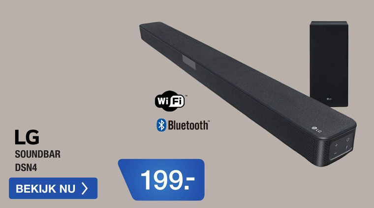 LG   soundbar folder aanbieding bij  Electroworld - details